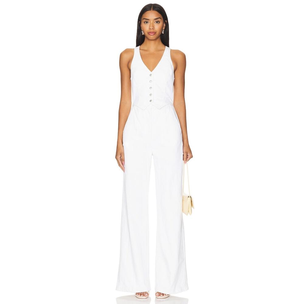 Amanda Uprichard x REVOLVE Ethan Jumpsuit Minimalist Casual Summer Bridal XS